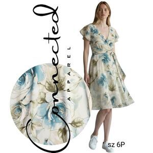 Dress Flowy Shades of Blue Floral Feminine Delicate Dreamy Connected Apparel P